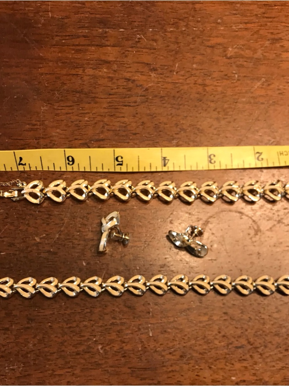 Coro Tan Link Necklace Bracelet and Earrings Parure